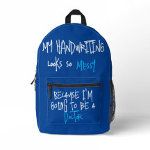 Funny Zitat Future Doctor Blue Printed Rucksack
