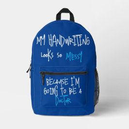 Funny Zitat Future Doctor Blue Printed Rucksack
