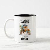 Funny Zitat Grumpy Bird My Level of Sarcasm Zweifarbige Tasse (Links)