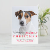 Funny Zitat Ihr Haustier Foto Weihnachtskarte (Stehend Vorderseite)