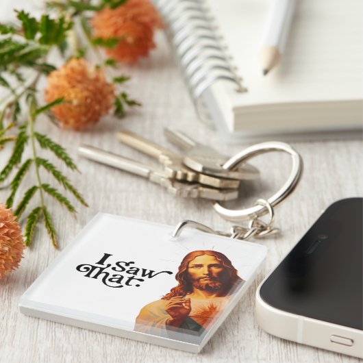 Funny Zitat Jesus Meme sah ich, dass Christlich Schlüsselanhänger (Vorderseite rechts)