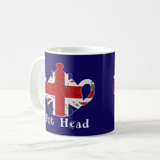 Funny Zitat Kaffee Tee Tasse Pot Head Britisch (Vorderseite Links)