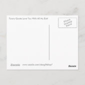 Funny Zitat Liebe Sie mit all meinem Hintern Postkarte (Rückseite)