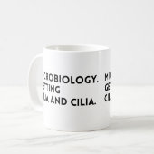 Funny Zitat Mikrobiologie wird Kilien und Kilia Kaffeetasse (Vorderseite Links)