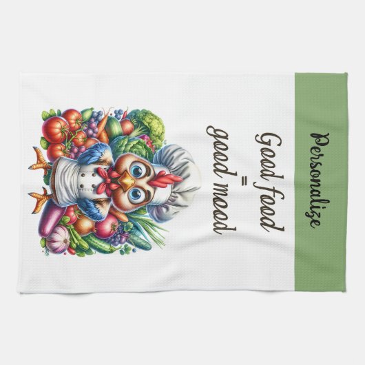 Funny Zitat Niedlich Chicken Koch Kochen Geschirrtuch (Horizontal)