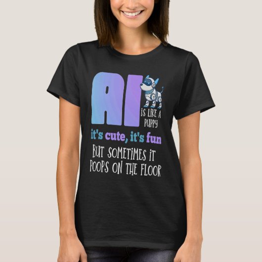 Funny Zitat Niedlich Fun Robot Hund künstlich Inte T-Shirt (Vorderseite)