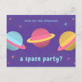 Funny Zitat - Party für Lila Planeten Postkarte (Vorderseite)