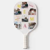Funny Zitat Personalisiert 6 Fotos Pickleball Mama Pickleball Schläger (Vorderseite)