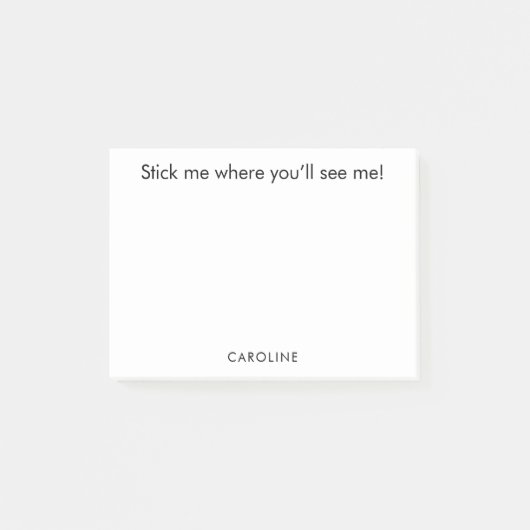 Funny Zitat Personalisiert Schwarz-weiß Vergessen Post-it Klebezettel (Vorderseite)