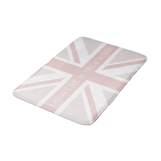 Funny Zitat Pink Union Jack Flag Bath Mat Badematte (Schrägansicht)