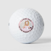 Funny Zitat Pink White Custom Kids Foto Golfball (Vorderseite)