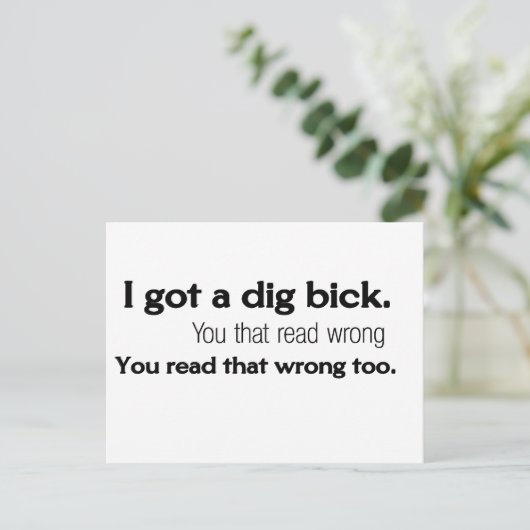 Funny Zitat Postkarte (Stehend Vorderseite)