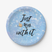 Funny Zitat - Roll mit Hanukkah Pappteller (Vorderseite)