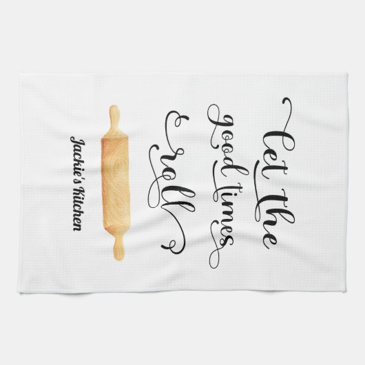 Funny Zitat Schwarz-weiß Baker Geschirrtuch (Horizontal)