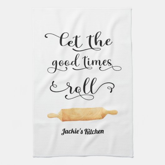 Funny Zitat Schwarz-weiß Baker Geschirrtuch (Vertikal)