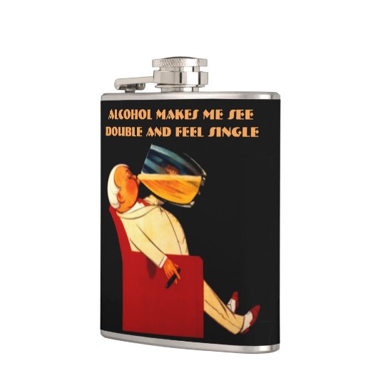 Funny Zitat, siehe Doppel, fühlen Single Flachmann (Links)