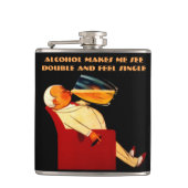 Funny Zitat, siehe Doppel, fühlen Single Flachmann (Vorderseite)