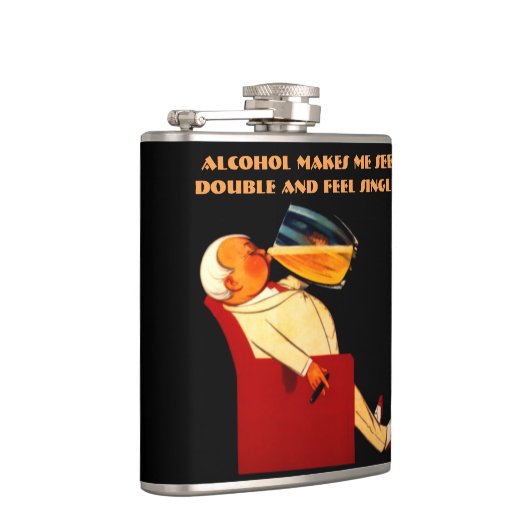 Funny Zitat, siehe Doppel, fühlen Single Flachmann (Rechts)