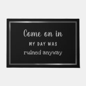 Funny Zitat Silber Grenze Personalisiert Fußmatte (Vorderseite)