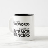 Funny Zitat Swear Words Sentence Enhancers Black Zweifarbige Tasse (Vorderseite Links)