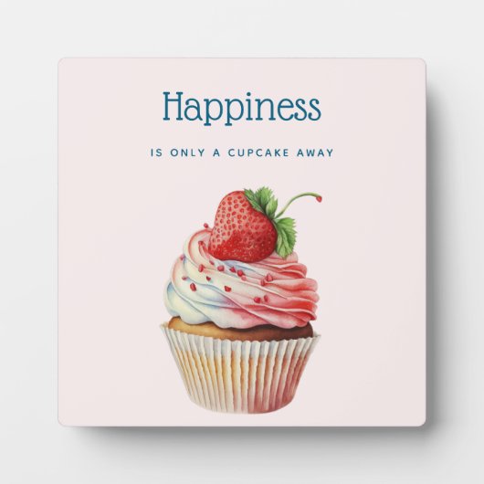 Funny Zitat über Glück mit einem Cupcake-Bild Fotoplatte (Vorderseite)