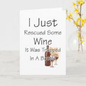 Funny Zitat über Wein, Trinken Karte (Gelbe Blume)