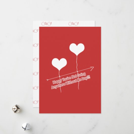 Funny Zitat und herzgestapelte Balloons Feiertagskarte (Vorderseite/Rückseite Beispiel)