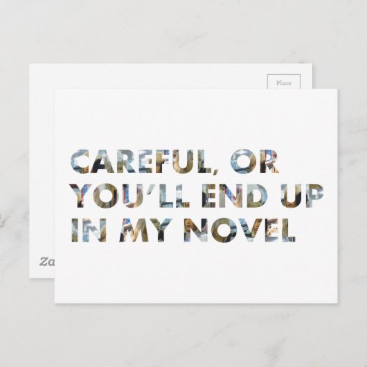 Funny Zitat Vorsicht, oder am Ende in Roman (w Ges Postkarte (Vorne/Hinten)