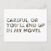 Funny Zitat Vorsicht, oder am Ende in Roman (w Ges Postkarte (Vorderseite)