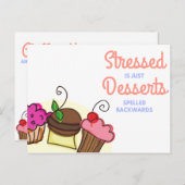 Funny Zitat Weiße Illustrierte Desserts Postkarte (Vorne/Hinten)