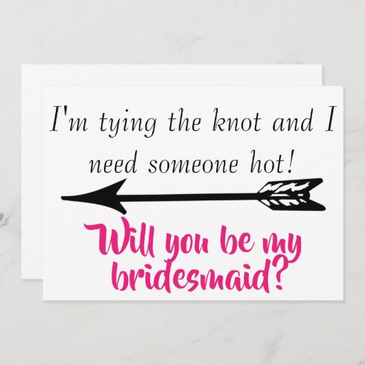 Funny Zitat Werden Sie meine Bridesmaid? Einladung (Vorne/Hinten)