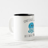 Funny zitiert blaues Gelee Zweifarbige Tasse (Vorderseite Links)