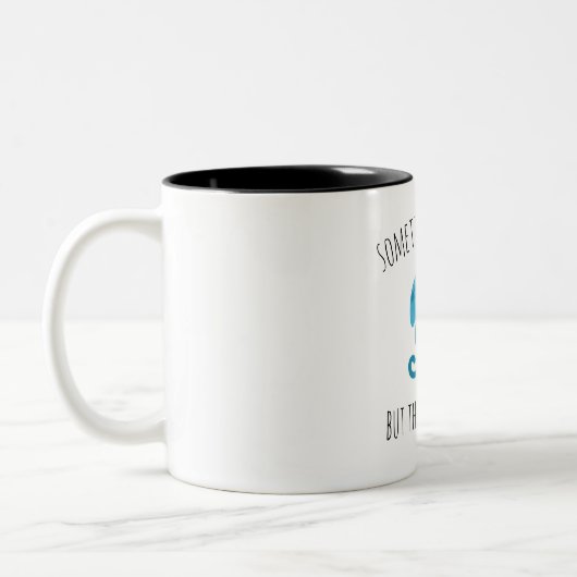Funny zitiert blaues Gelee Zweifarbige Tasse (Links)