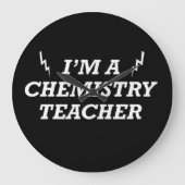 Funny zitiert über Chemielehrer Große Wanduhr (Vorderseite)