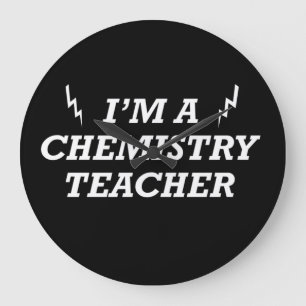 Funny zitiert über Chemielehrer Große Wanduhr