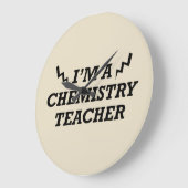 Funny zitiert über Chemielehrer Große Wanduhr (Winkel)