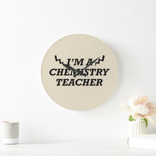 Funny zitiert über Chemielehrer Große Wanduhr (Zuhause)