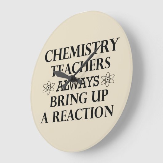 Funny zitiert über Chemielehrer Große Wanduhr (Winkel)