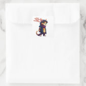 Funny zitiert von einem Katzengang-Chef Quadratischer Aufkleber (Tasche)