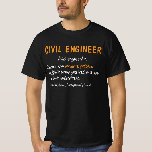 Funny Zivil Engineer definiert jemanden, der löst T-Shirt (Vorderseite)
