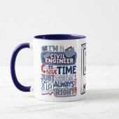 Funny Zivil Engineer immer richtig Tasse (Links)