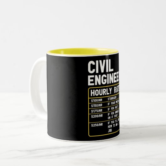 Funny Zivil Engineer Zwei-Tone-Kaffee-Tasse Zweifarbige Tasse (Vorderseite Links)