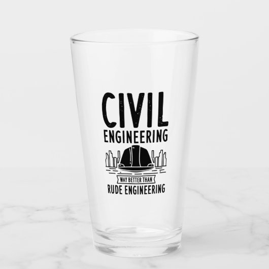 Funny Zivil Engineering Gag Engineer Graduate Glas (Vorderseite)