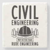 Funny Zivil Engineering Gag Engineer Graduate Steinuntersetzer (Vorderseite)