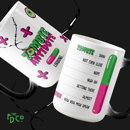 Funny Zombie Antidote Loading.. Zombie für den Men Verwandlungstasse