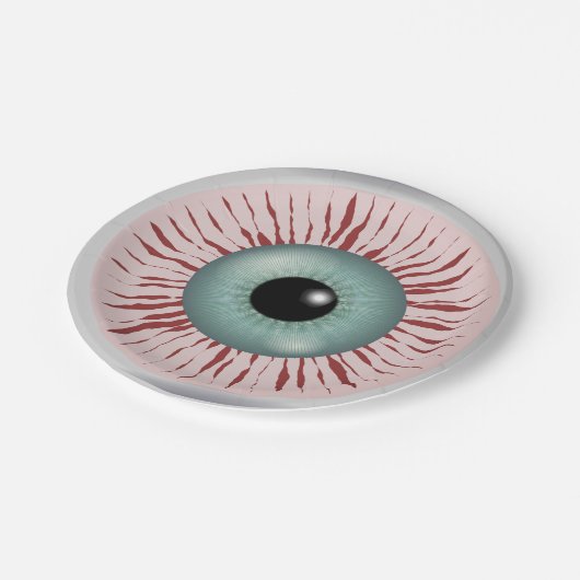 Funny Zombie-Augenpapier-Teller Pappteller (Schrägansicht)