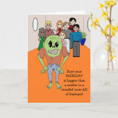 Funny Zombie Birthday Card Karte (Gelbe Blume)