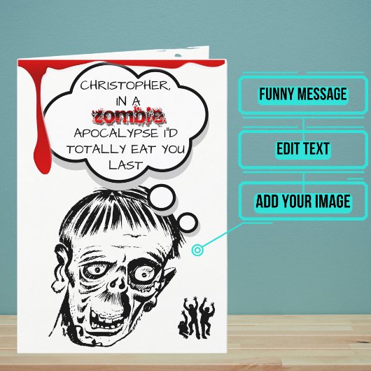 Funny Zombie Birthday Karte