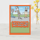 Funny Zombie Brain Furzen Halloween Karte (Gelbe Blume)