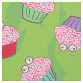 Funny Zombie Brains Cupcake Muster Stoff (Nahaufnahme)